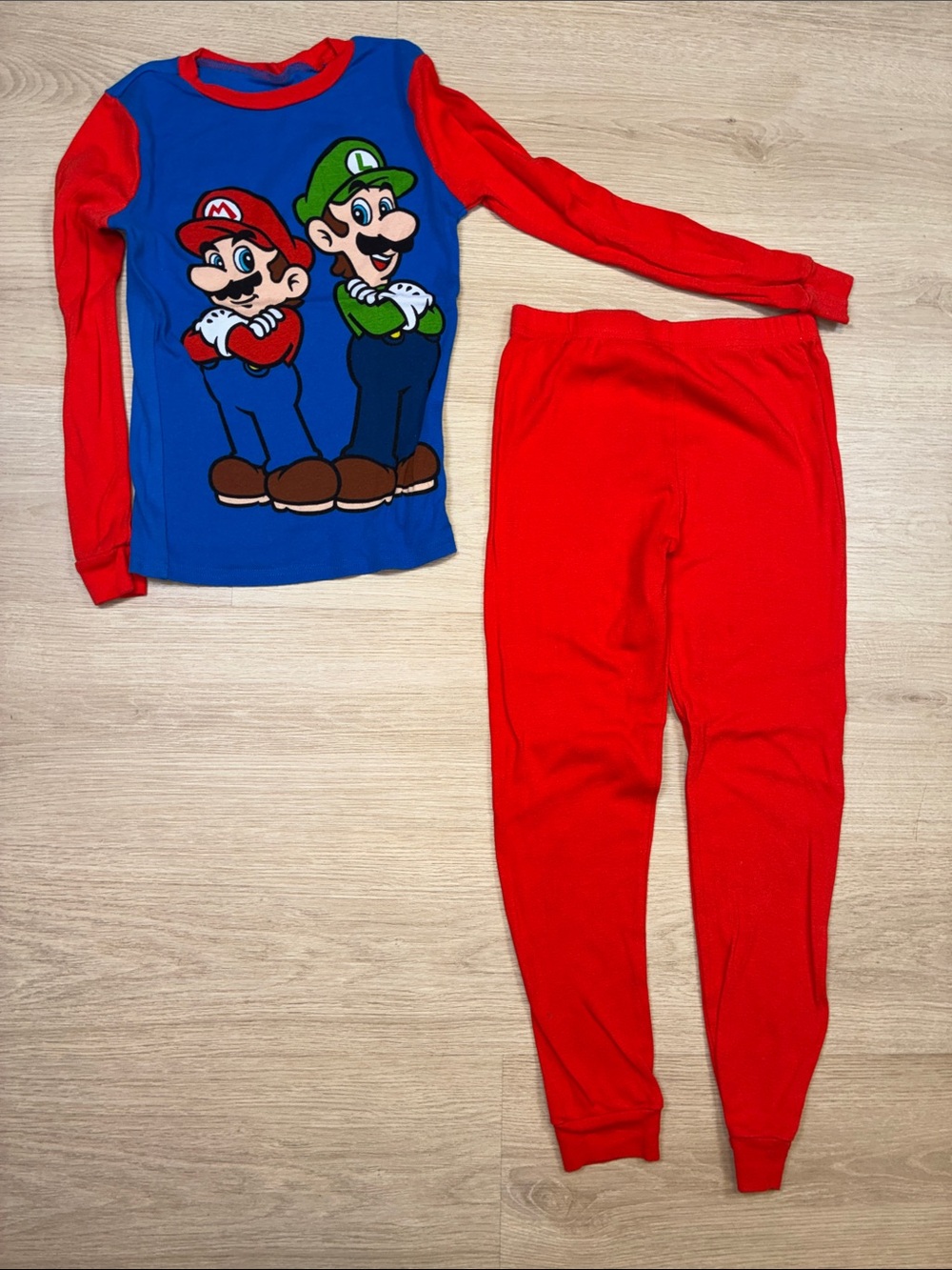 Nintendo Super Mario Red & Blue Mario Luigi  Pajama Set